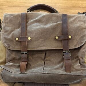 Brown Canvas Messenger Bag